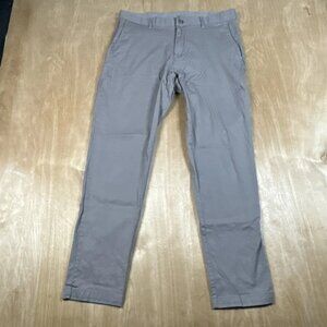 Fabletics Men Gray Performance Stretch Pants Size 34x32 Athletic Casual Trousers
